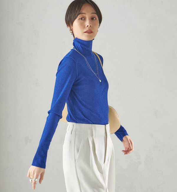 SHIPS for women「〈手洗い可能〉ドライタッチ リブ タートル」|Tシャツ・カットソー|