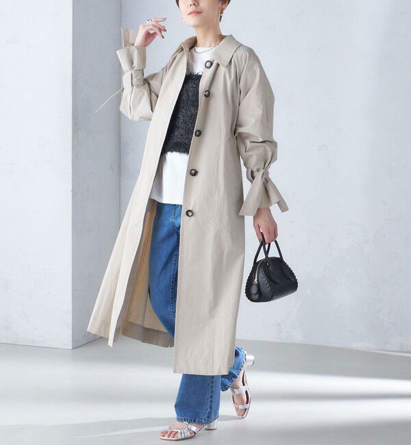 SHIPS for women「〈手洗い可能〉ロング ステンカラー コート 24SS ◇」|ステンカラーコート|ベージュ