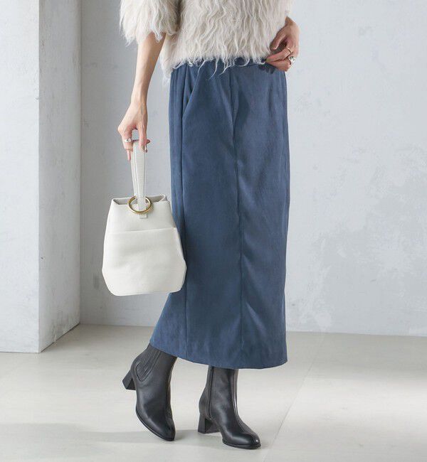 SHIPS for women「〈手洗い可能〉フェイク スエード (ポリエステル) タイト スカート」|タイト|