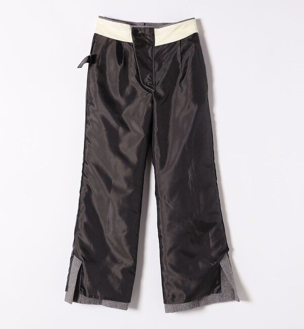 quaranciel「quaranciel:〈洗濯機可能〉ポリエステル サージ セミ フレア パンツ」|その他|