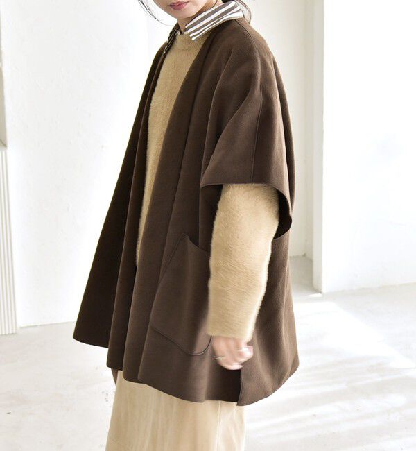 quaranciel「quaranciel: ダブル パイル ニット ショート ポンチョ コート」|その他|