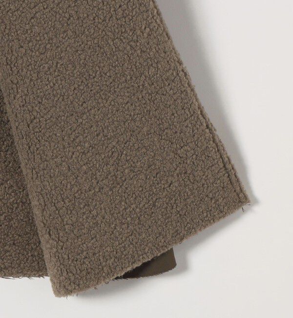 SHIPS any「FLAT YOU: ポリエステル ムートン ボア ロング コート」|ステンカラーコート|