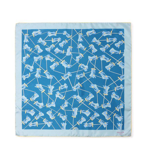 TOMORROWLAND GOODS「LE LYS シルクプリントスカーフ」|バンダナ・スカーフ|66 ブルー系