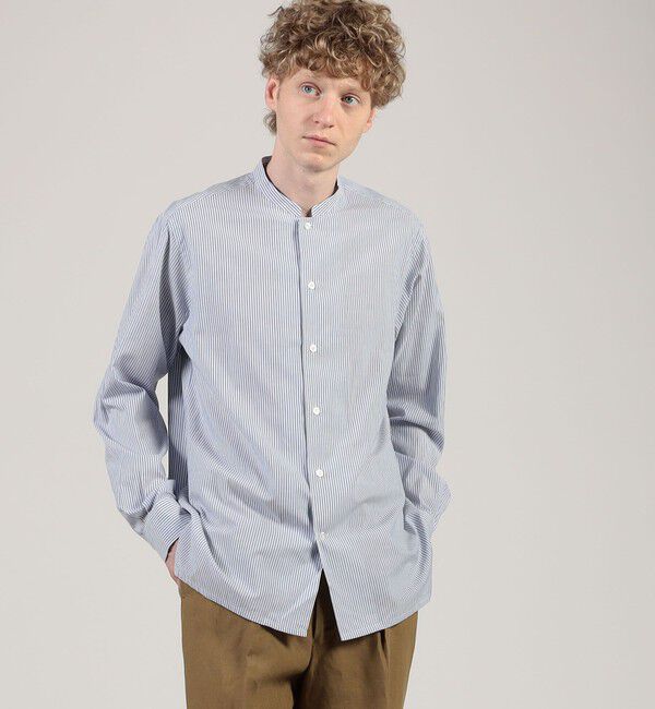 TOMORROWLAND MENS「コットンシルク バンドカラー ロングスリーブシャツ」|シャツ・ブラウス|