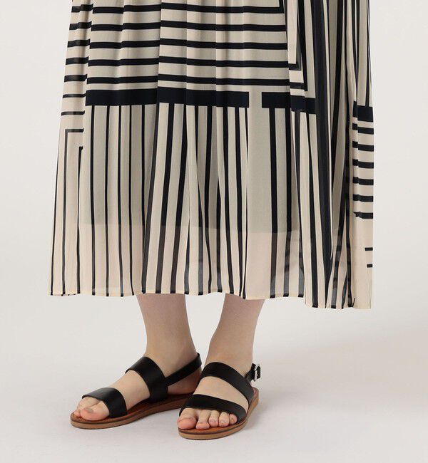 GALERIE VIE「ストライプシルクストレッチ ギャザーシャツドレス」|ワンピース|