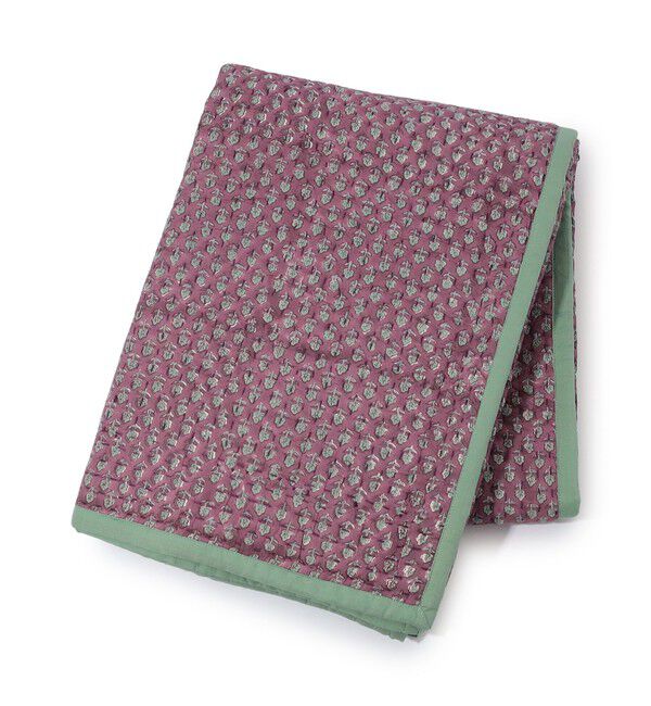 TOMORROWLAND HOME「ブロックプリントキルト マルチカバー L」|ブランケット|