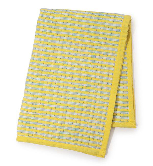 TOMORROWLAND HOME「ブロックプリントキルト マルチカバー  S」|ブランケット|