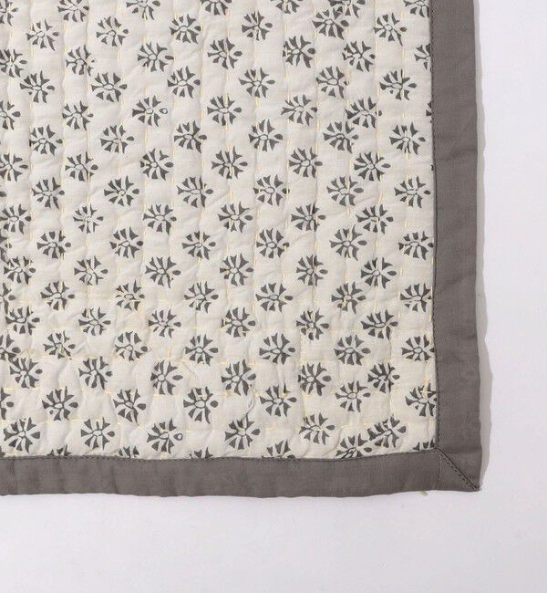 TOMORROWLAND HOME「ブロックプリントキルト マルチカバー S」|ブランケット|