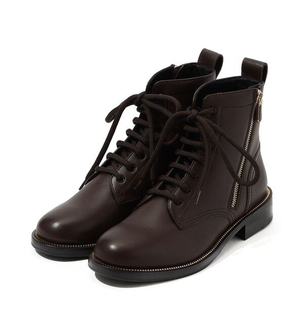 TOMORROWLAND GOODS「PAUL ANDREW MISTER ZIP レースアップブーツ」|ショートブーツ|49 ダークブラウン