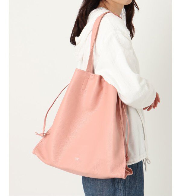  「【blancle/ ブランクレ】S.LETHER SQUEEZE BIG TOTE」|トートバッグ|ピンク