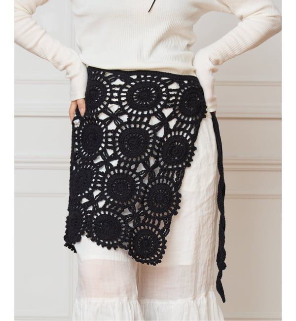 IENA LA BOUCLE「MAYDI/マイディ granny square スカート  ANUDAR」|スカート|ブラック