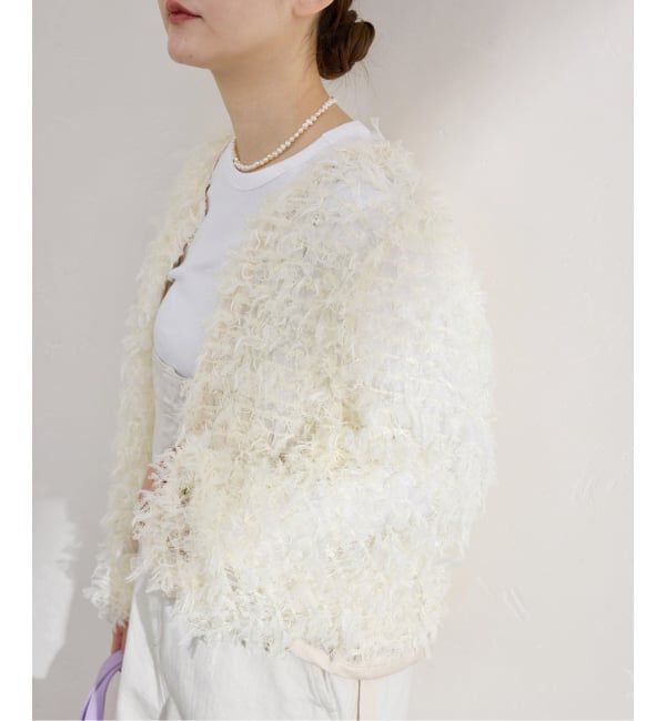 IENA「《追加予約》チュールテープ カーディガン」|カーディガン|