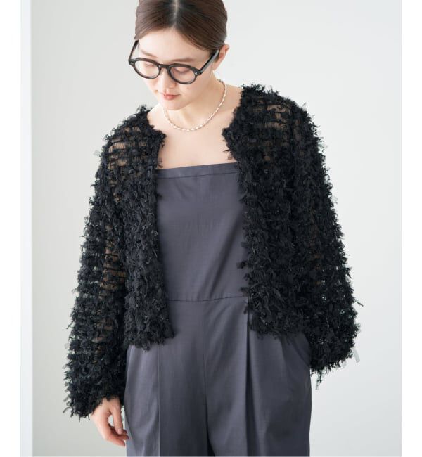 IENA「《追加予約》チュールテープ カーディガン」|カーディガン|