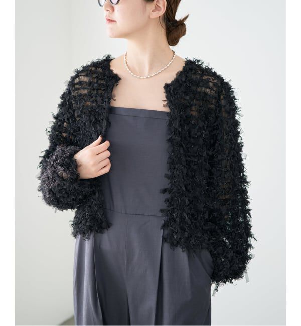 IENA「《追加予約》チュールテープ カーディガン」|カーディガン|