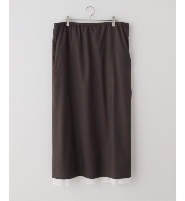 FRAMeWORK「JANE SMITH/ジェーンスミス wool tropical layered スカート」|スカート|ブラウン