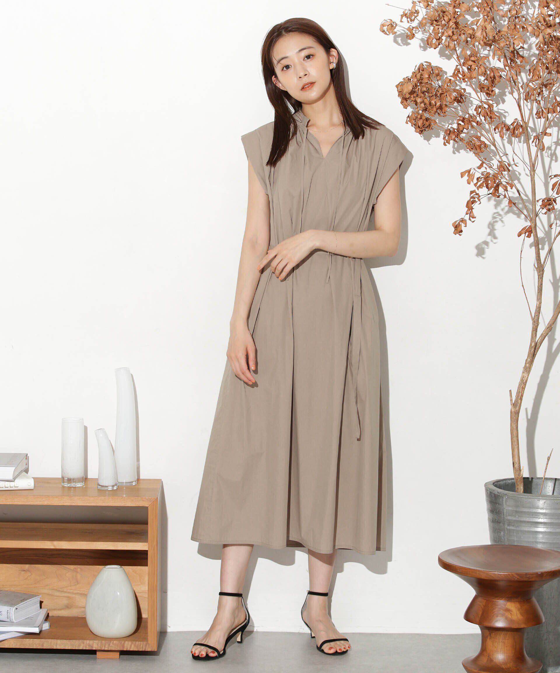 nano･universe「タイプライターベルト付きサックワンピース」|ワンピース|