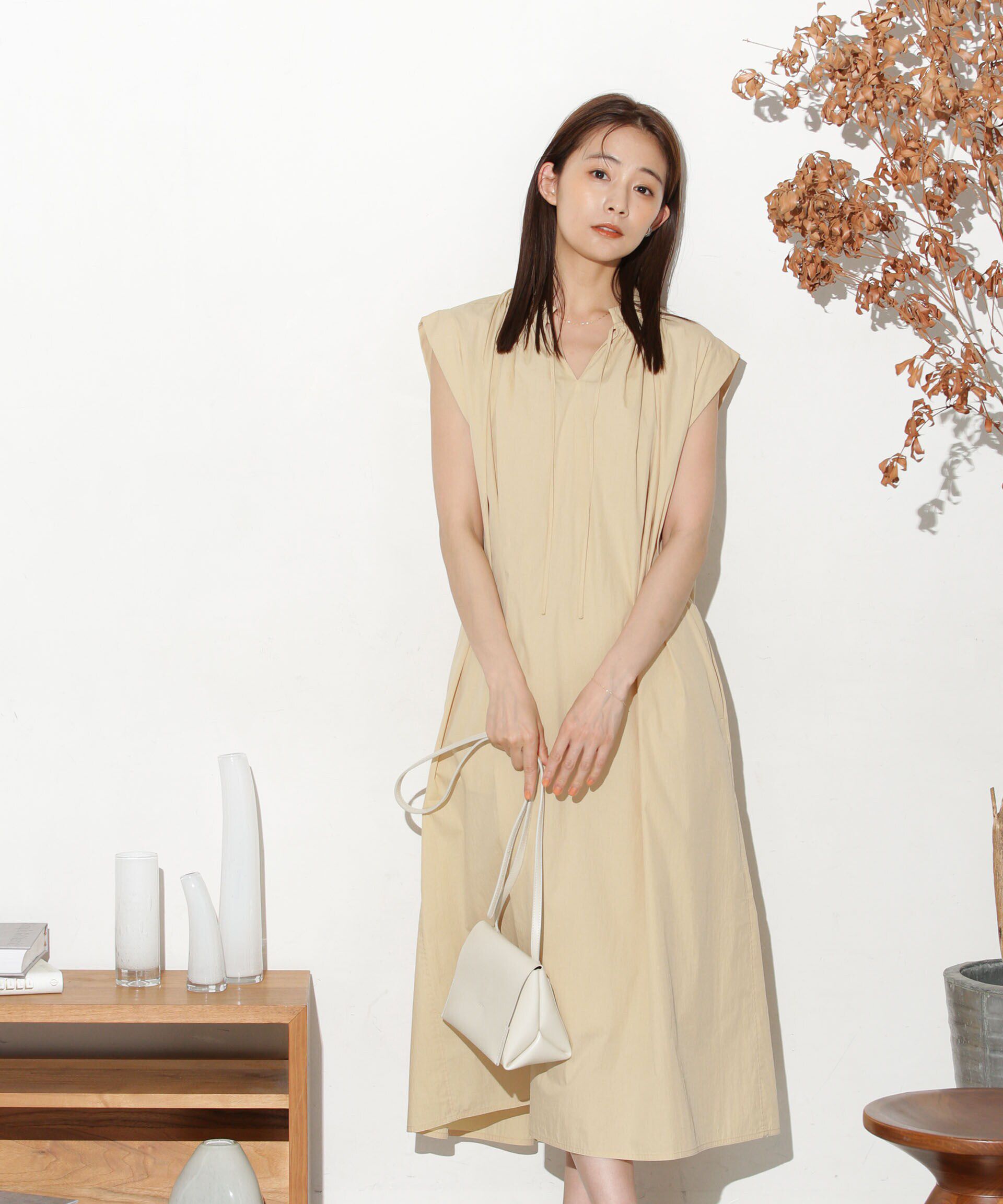 nano･universe「タイプライターベルト付きサックワンピース」|ワンピース|