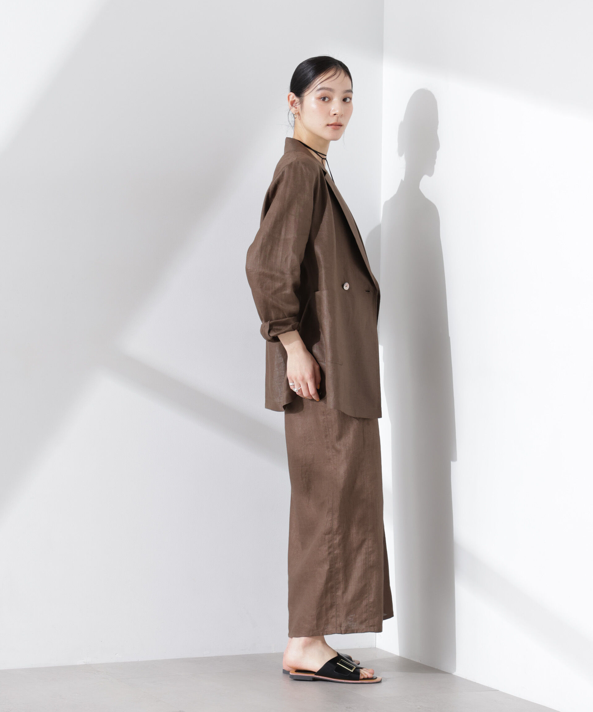 nano･universe「ヨーロピアンフラックス サイド切替Iラインスカート（セットアップ可）」|スカート|