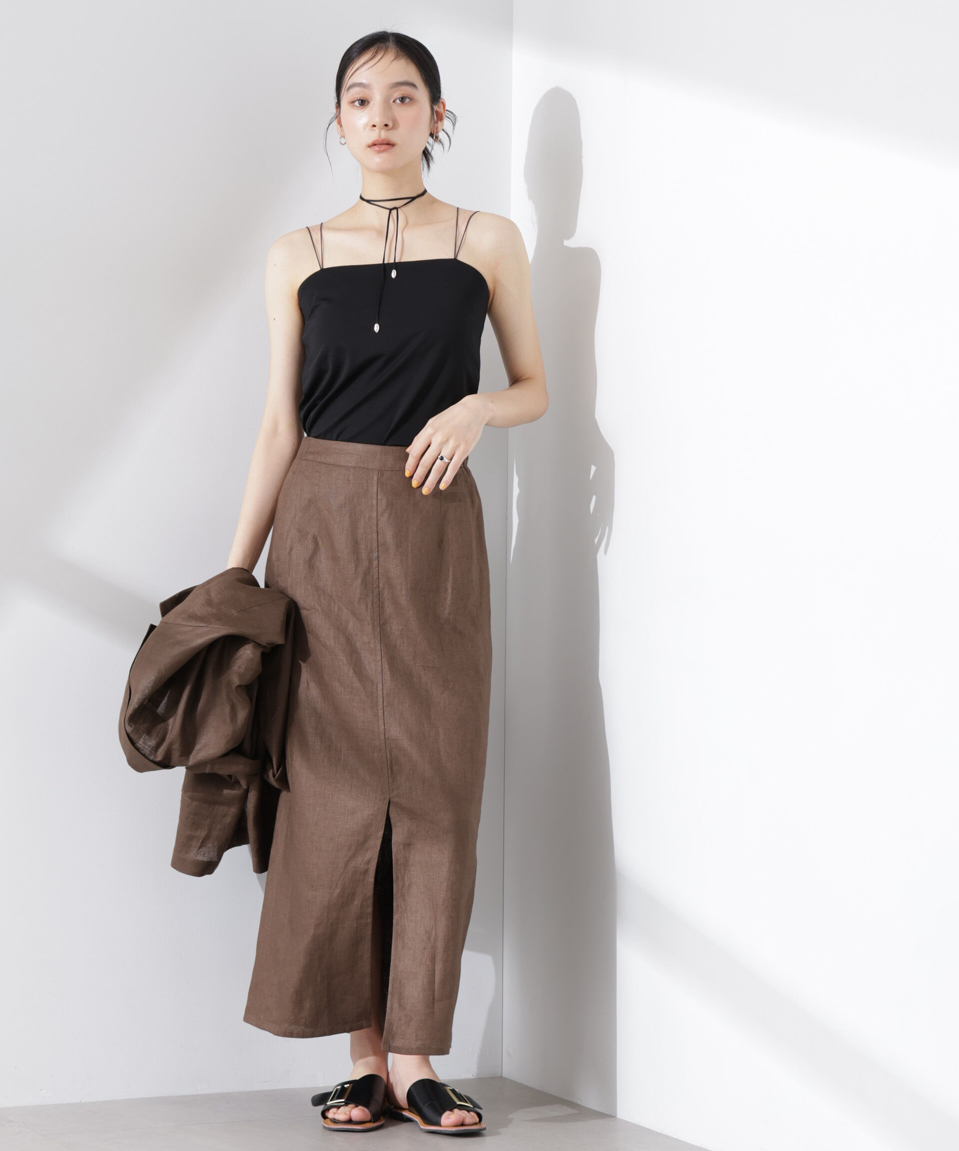 nano･universe「ヨーロピアンフラックス サイド切替Iラインスカート（セットアップ可）」|スカート|