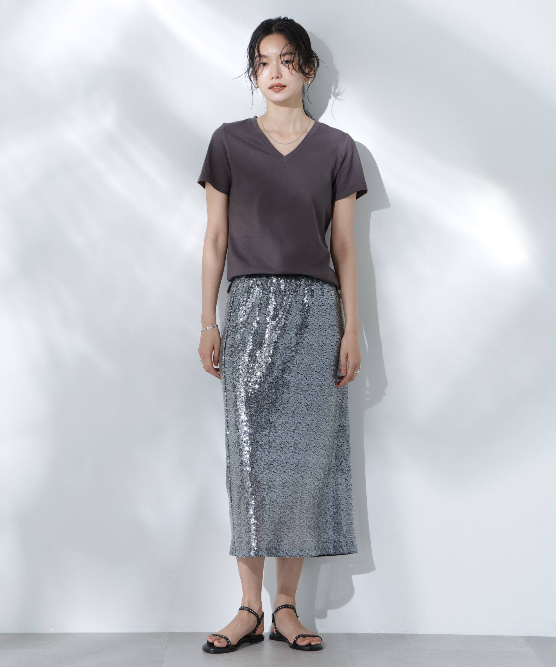 nano･universe「Anti Soaked(R) 汗染み防止VネックTシャツ」|Tシャツ・カットソー|