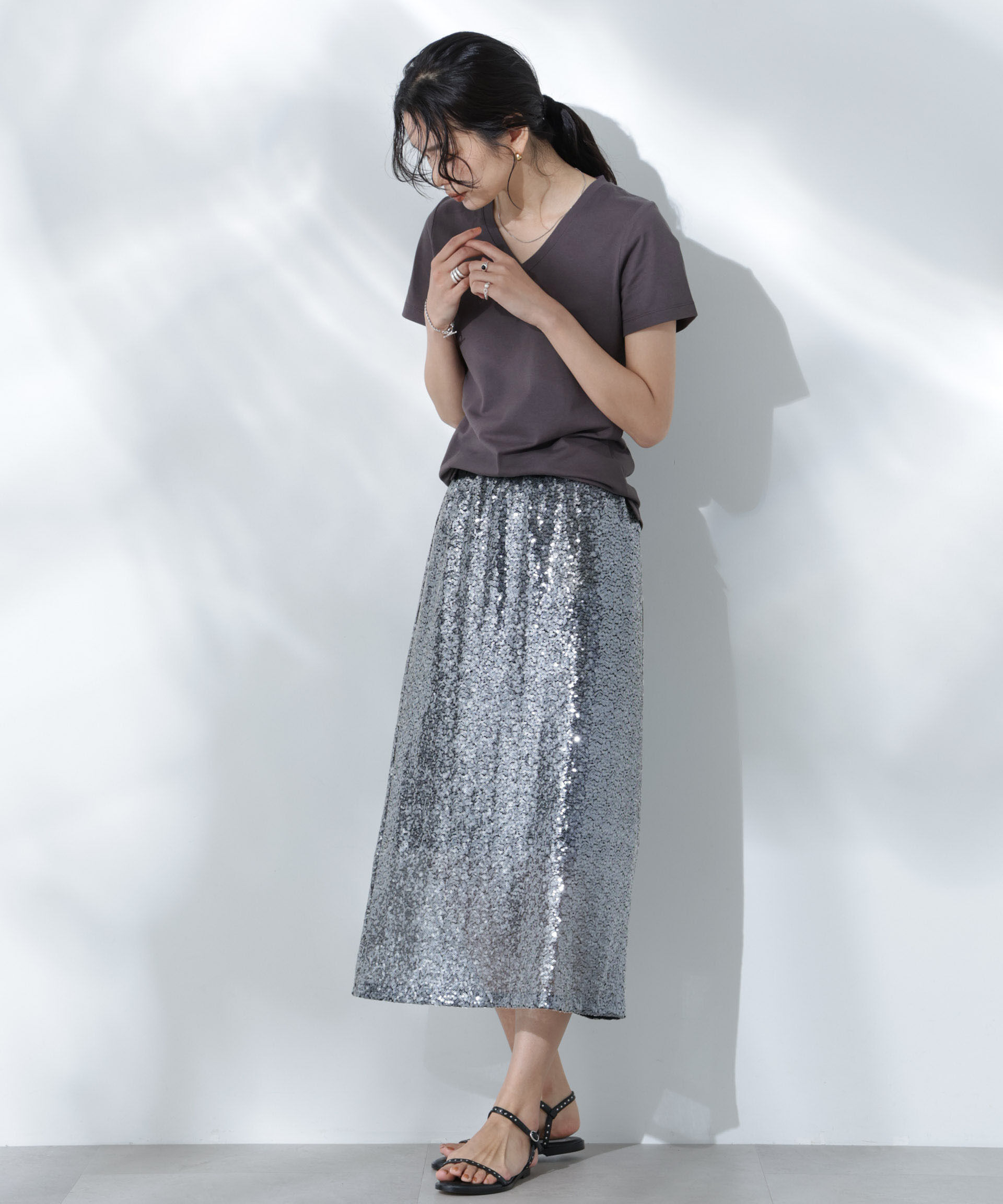 nano･universe「Anti Soaked(R) 汗染み防止VネックTシャツ」|Tシャツ・カットソー|