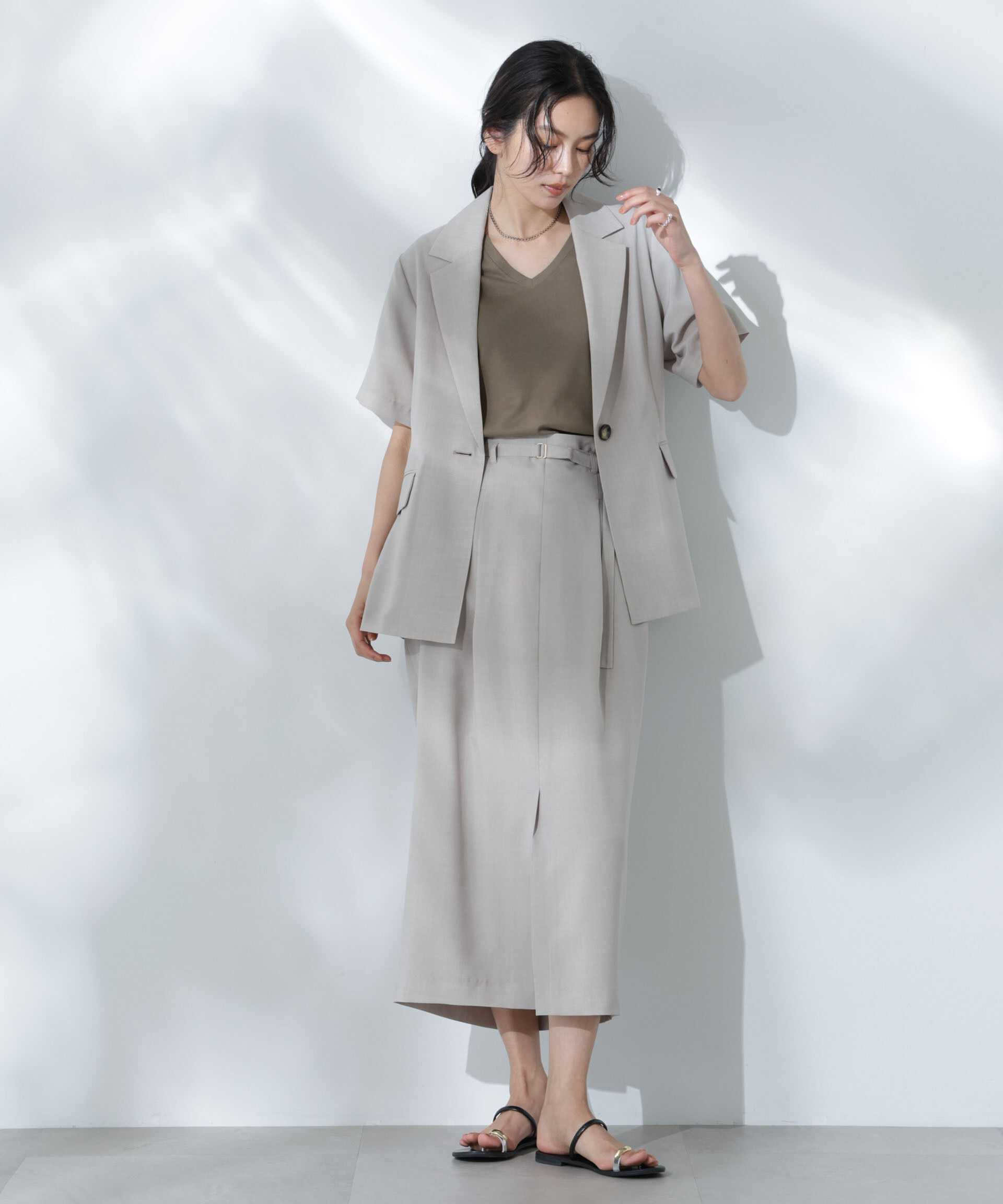 nano･universe「Anti Soaked(R) 汗染み防止VネックTシャツ」|Tシャツ・カットソー|