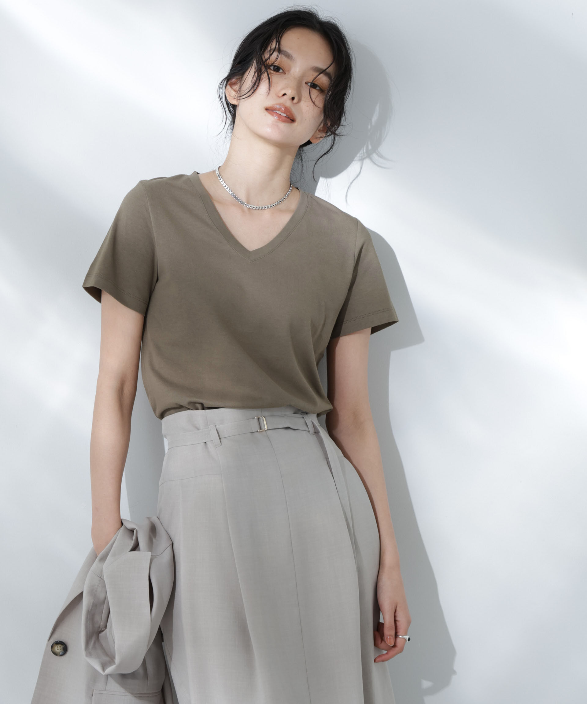 nano･universe「Anti Soaked(R) 汗染み防止VネックTシャツ」|Tシャツ・カットソー|