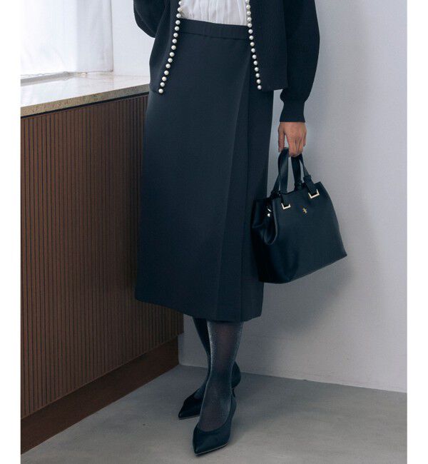 自由区「【セットアップ対応・洗える】トリアセダブルクロス スカート」|スカート|ネイビー系