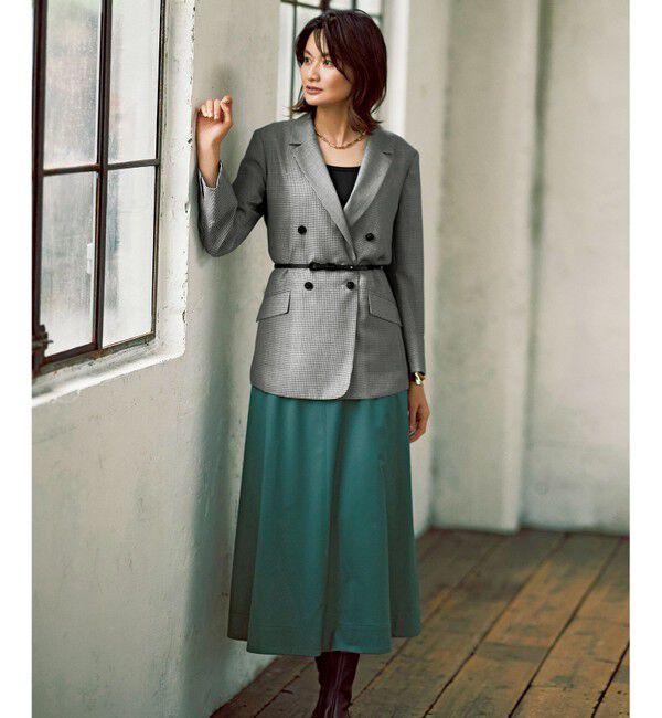 自由区「【洗える】TWラチネストレッチフレア スカート」|スカート|