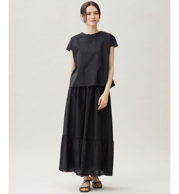 自由区「エンブロイダリーローンティアード スカート」|スカート|