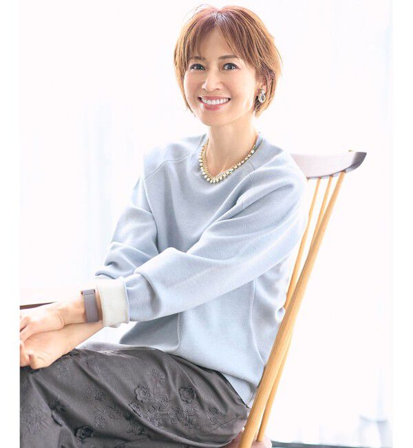 自由区「【カタログ掲載】スムージーラグランスリーブ ニット」|ニット・セーター|ライトブルー