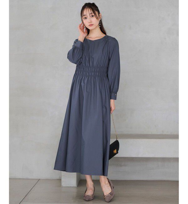 any SiS「【洗える】シャーリングディテール ワンピース」|ワンピース|