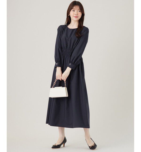 any SiS「【洗える】シャーリングディテール ワンピース」|ワンピース|