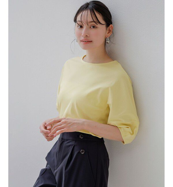 ANY SIS「【撥水・汗ジミ防止・UVケア・洗える】スーピマスムース クロップド Tシャツ」|Tシャツ・カットソー|イエロー