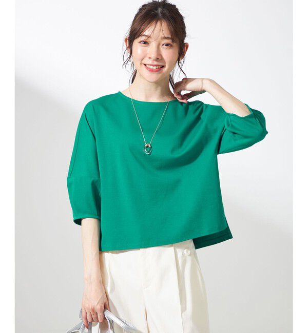 ANY SIS「【撥水・汗ジミ防止・UVケア・洗える】スーピマスムース クロップド Tシャツ」|Tシャツ・カットソー|