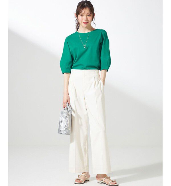 ANY SIS「【撥水・汗ジミ防止・UVケア・洗える】スーピマスムース クロップド Tシャツ」|Tシャツ・カットソー|