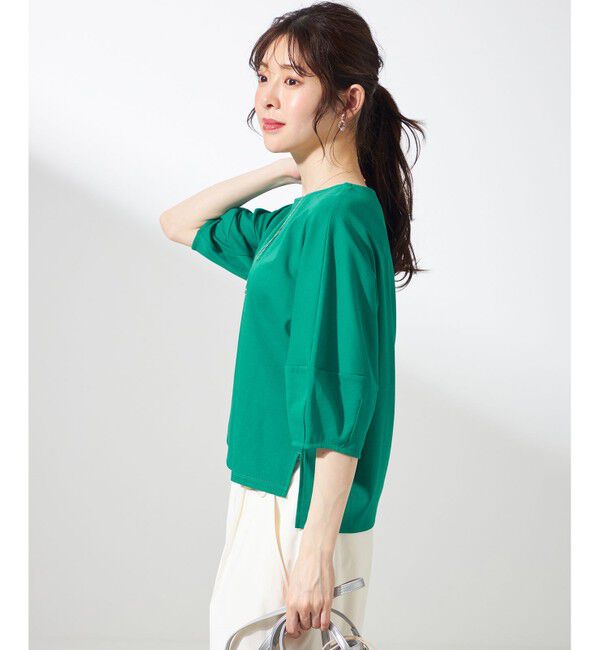 ANY SIS「【撥水・汗ジミ防止・UVケア・洗える】スーピマスムース クロップド Tシャツ」|Tシャツ・カットソー|