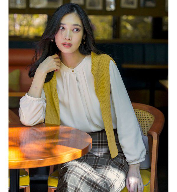 ANY SIS「【裏起毛】エニポカ バンドカラー ブラウス」|シャツ・ブラウス|