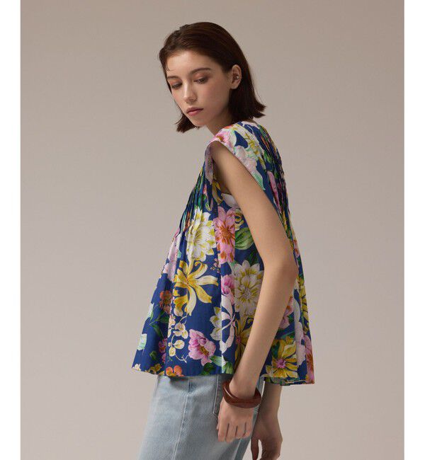 GRACE CONTINENTAL「フラワープリントタックブラウス」|シャツ・ブラウス|