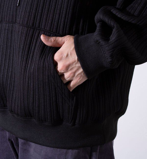 GLOSTER「【GLOSTER/グロスター】ストライプ キルティング  プルオーバーパーカー フーディ 」|パーカー|