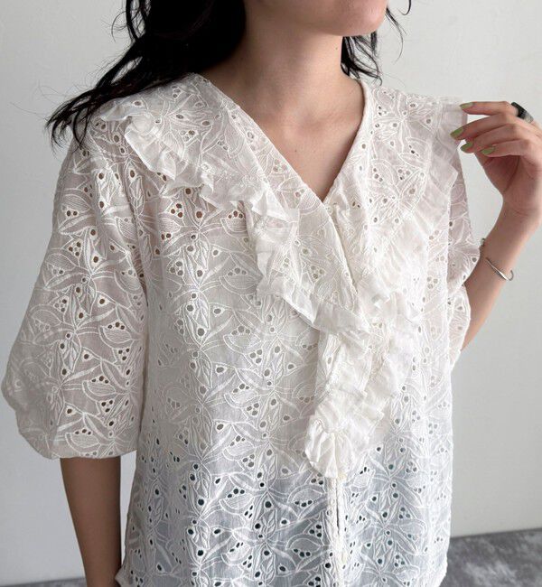 fredy emue「レースフリルカラーブラウス」|シャツ・ブラウス|