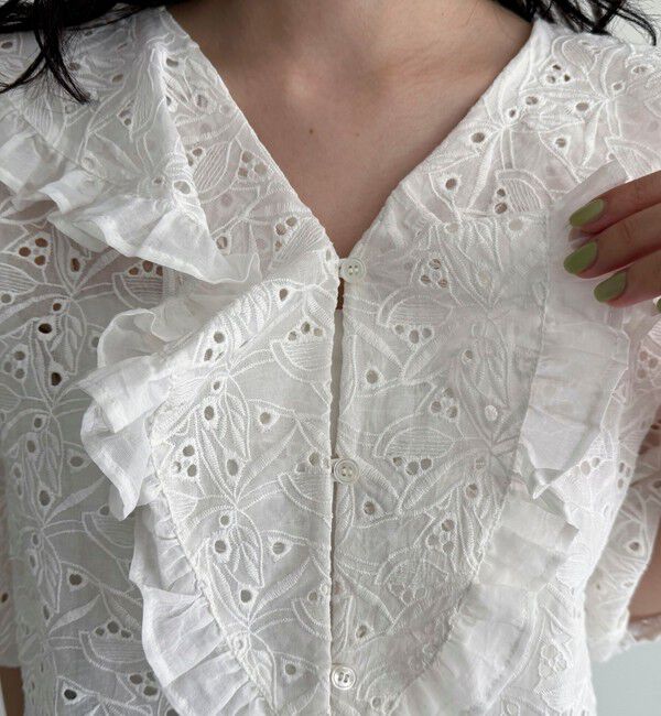 fredy emue「レースフリルカラーブラウス」|シャツ・ブラウス|