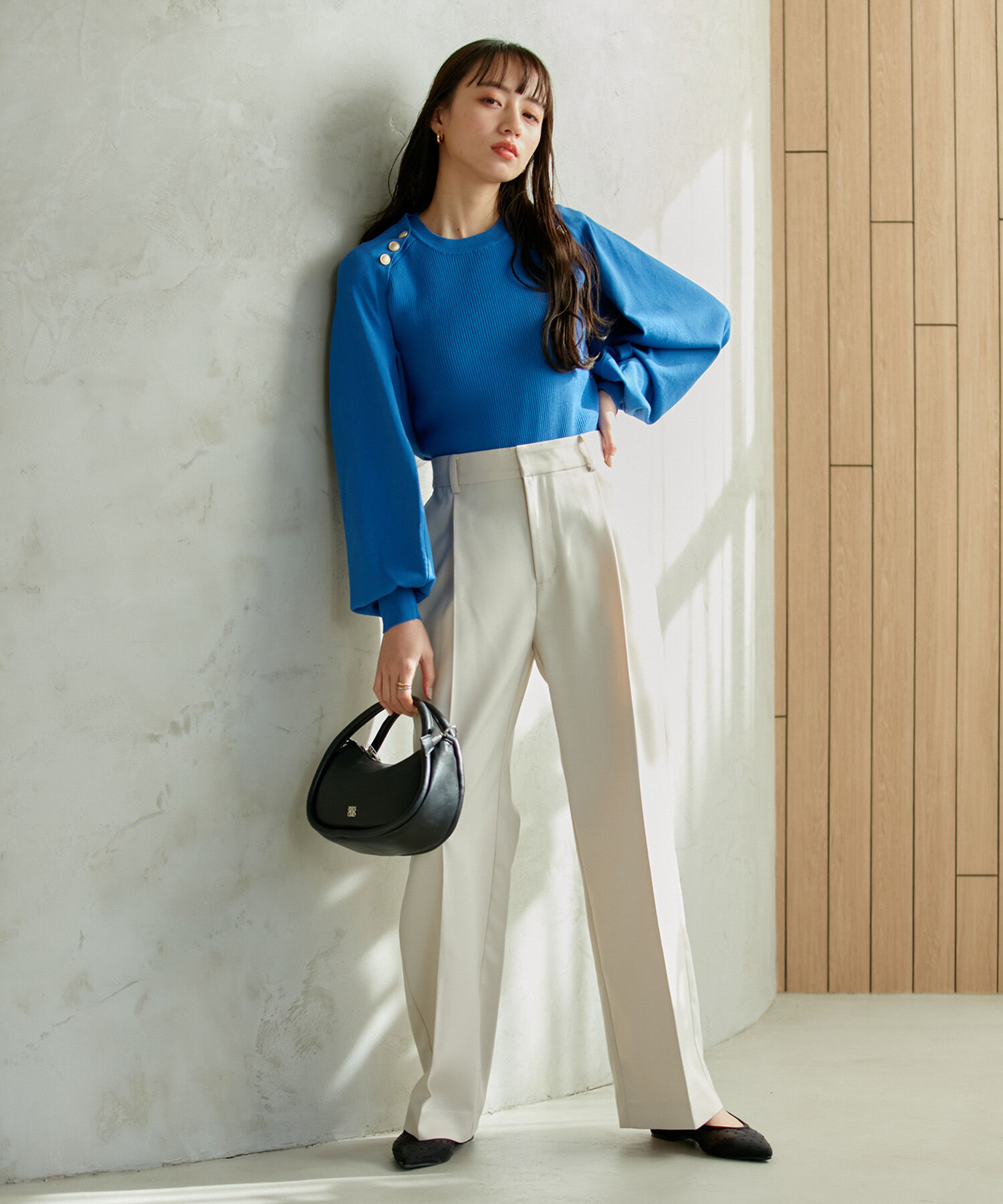 VIS「美HITワンタックストレートパンツ【洗える】」|スラックス|