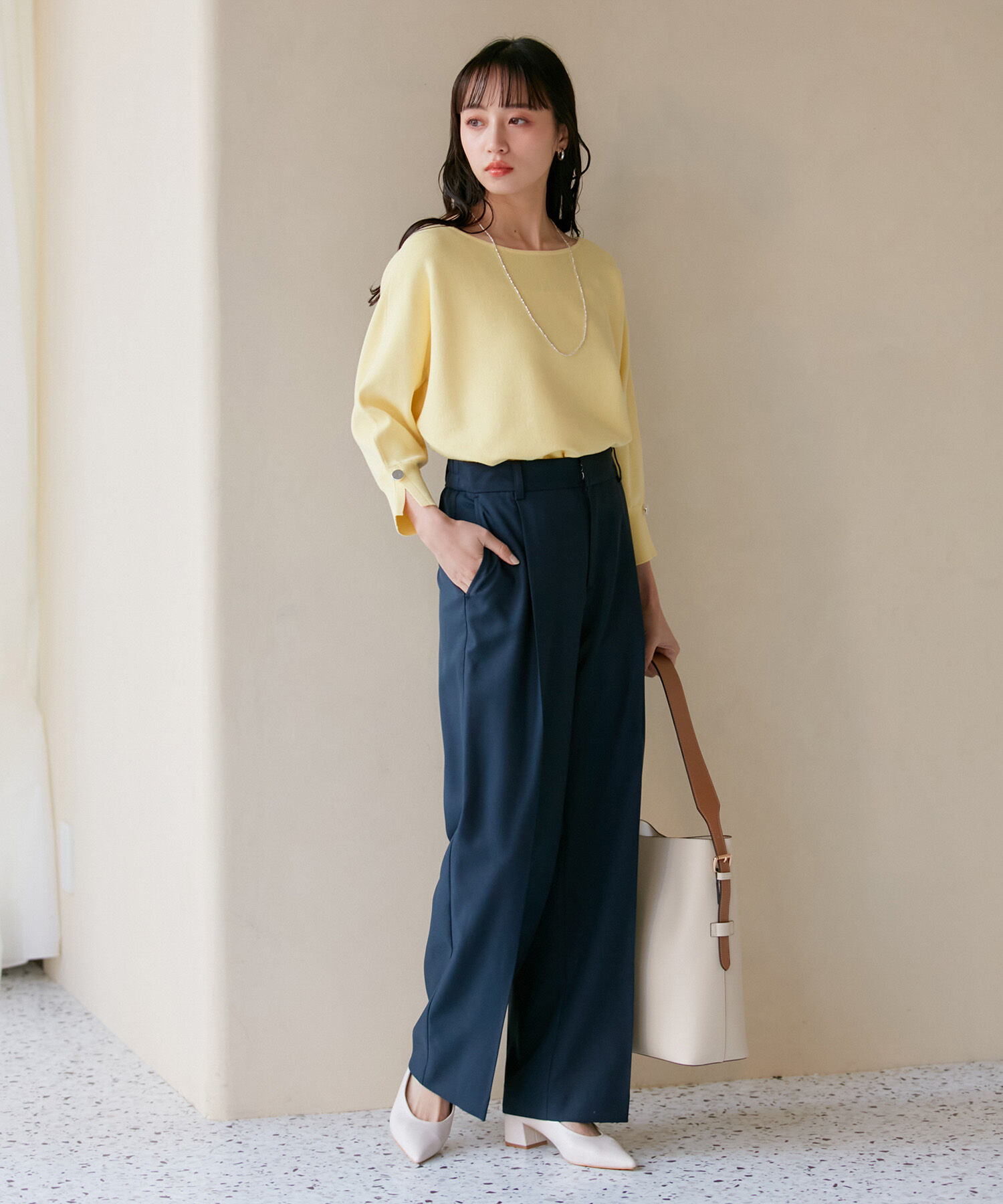 VIS「美HITワンタックストレートパンツ【洗える】」|スラックス|