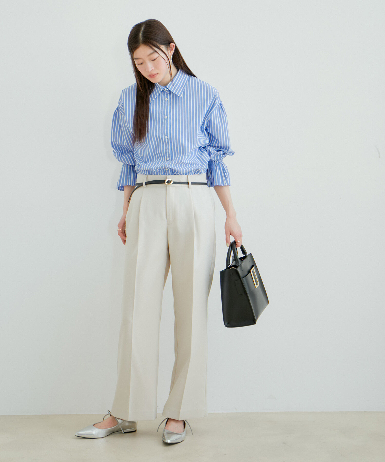 VIS「美HITワンタックストレートパンツ【洗える】」|スラックス|