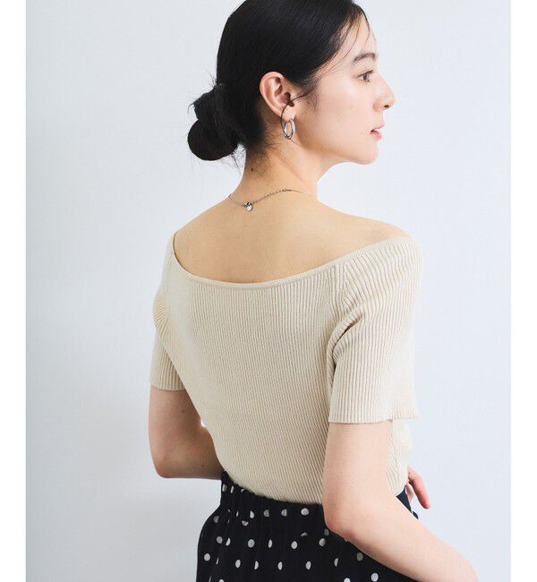 VIS「ワイドスクエアネックニット」|ニット・セーター|