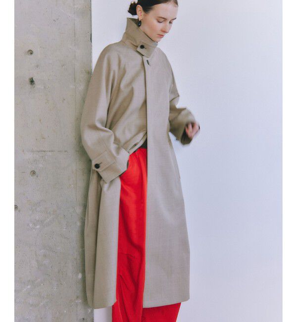 ADAM ET ROPE'「【サステナブル】バルマカーンマキシコート」|ステンカラーコート|