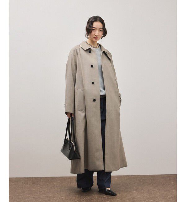 ADAM ET ROPE'「【サステナブル】バルマカーンマキシコート」|ステンカラーコート|