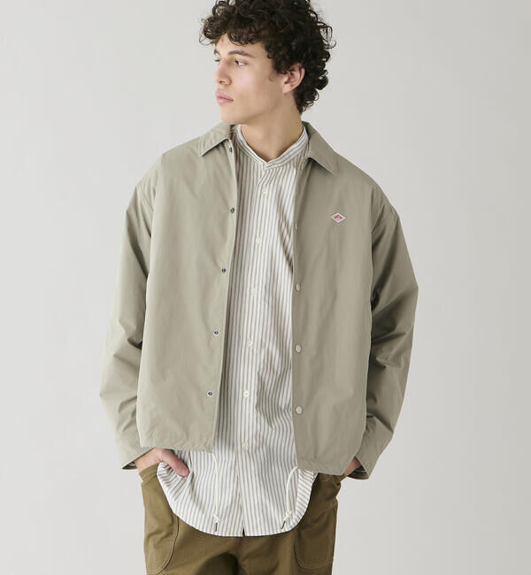 DANTON「DANTON | ピーチタフタ 中綿コーチジャケット MEN」|ダウン|GREIGE