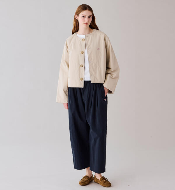 DANTON「DANTON | ピーチタフタ 中綿ノーカラージャケット WOMEN」|ダウン|